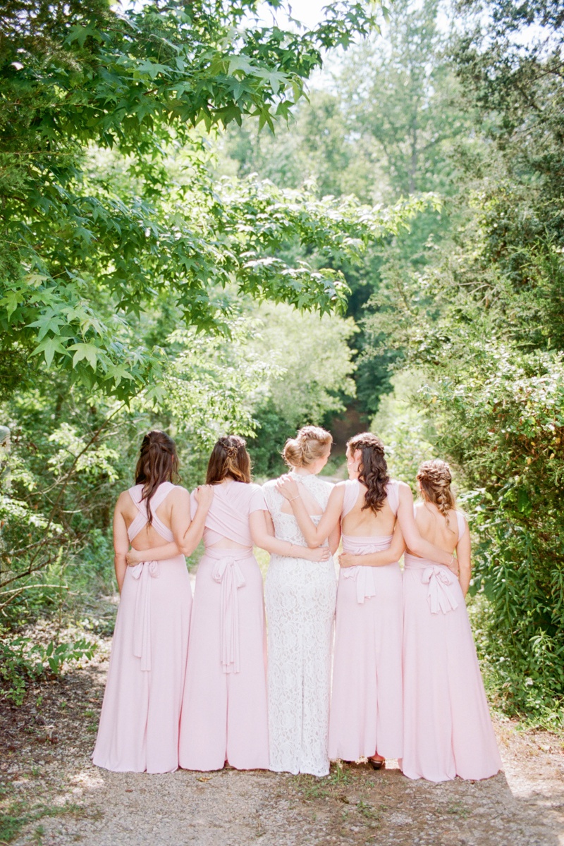 Bridesmaid inspiration | light pink bridesmaids dresses