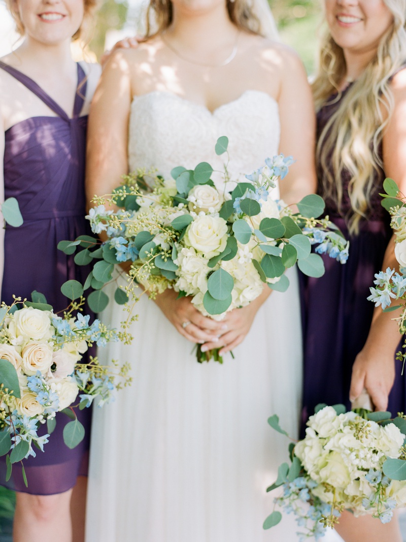 Virginia Wedding Photographer | Beach Wedding On Film | Purple Bridesmaids Dresses | eucalyptus 