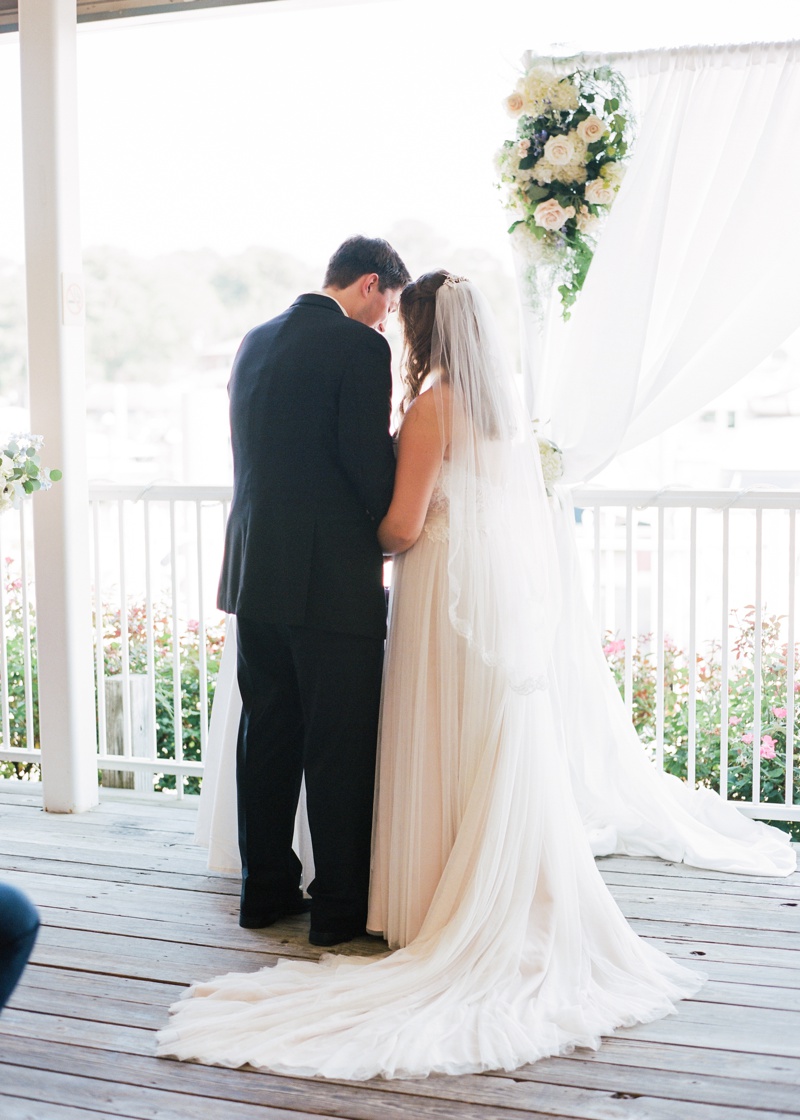 Virginia Wedding Photographer | Beach Wedding On Film | Ceremony At Yacht Club At Marina Shores