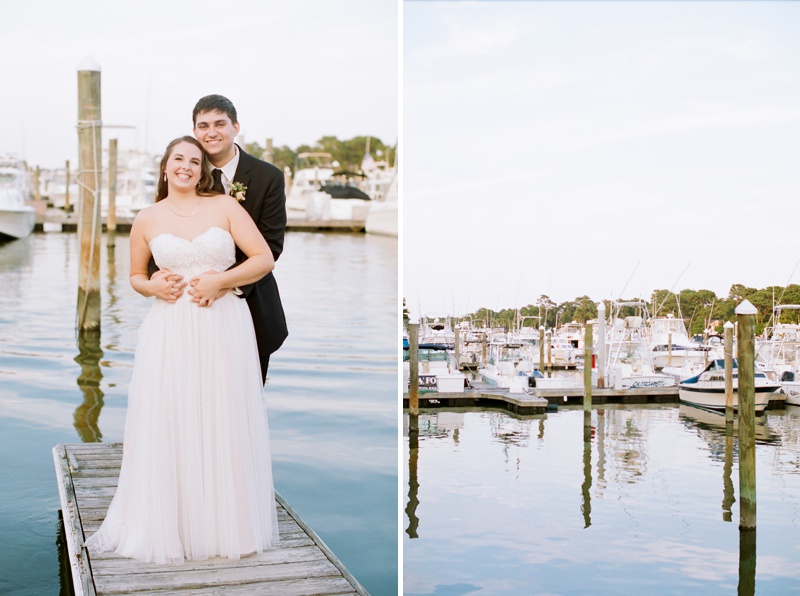 Virginia Wedding Photographer | Beach Wedding On Film | Ceremony At Yacht Club At Marina Shores