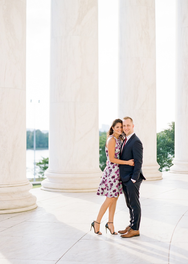 Jefferson Memorial Engagement Session | Summer in DC | Flower Dress Engagement Session Inspiration