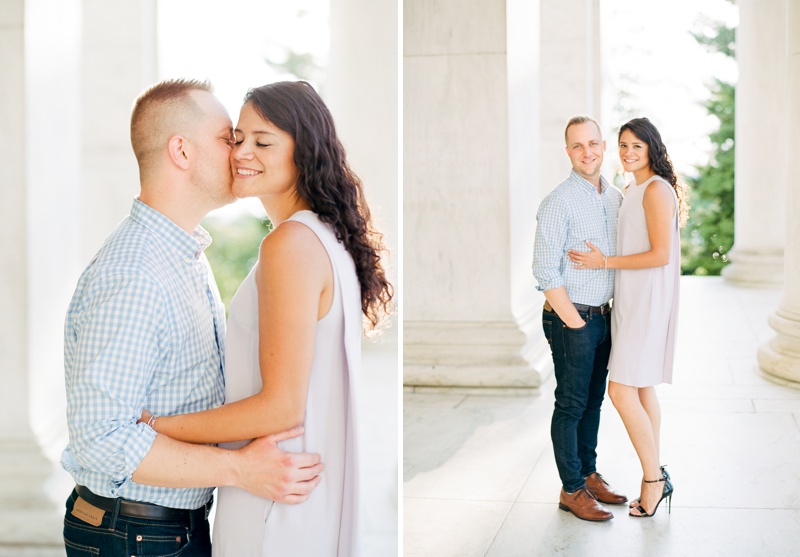 Jefferson Memorial Engagement Session | Summer in DC | Neutral Dress Engagement Session Inspiration