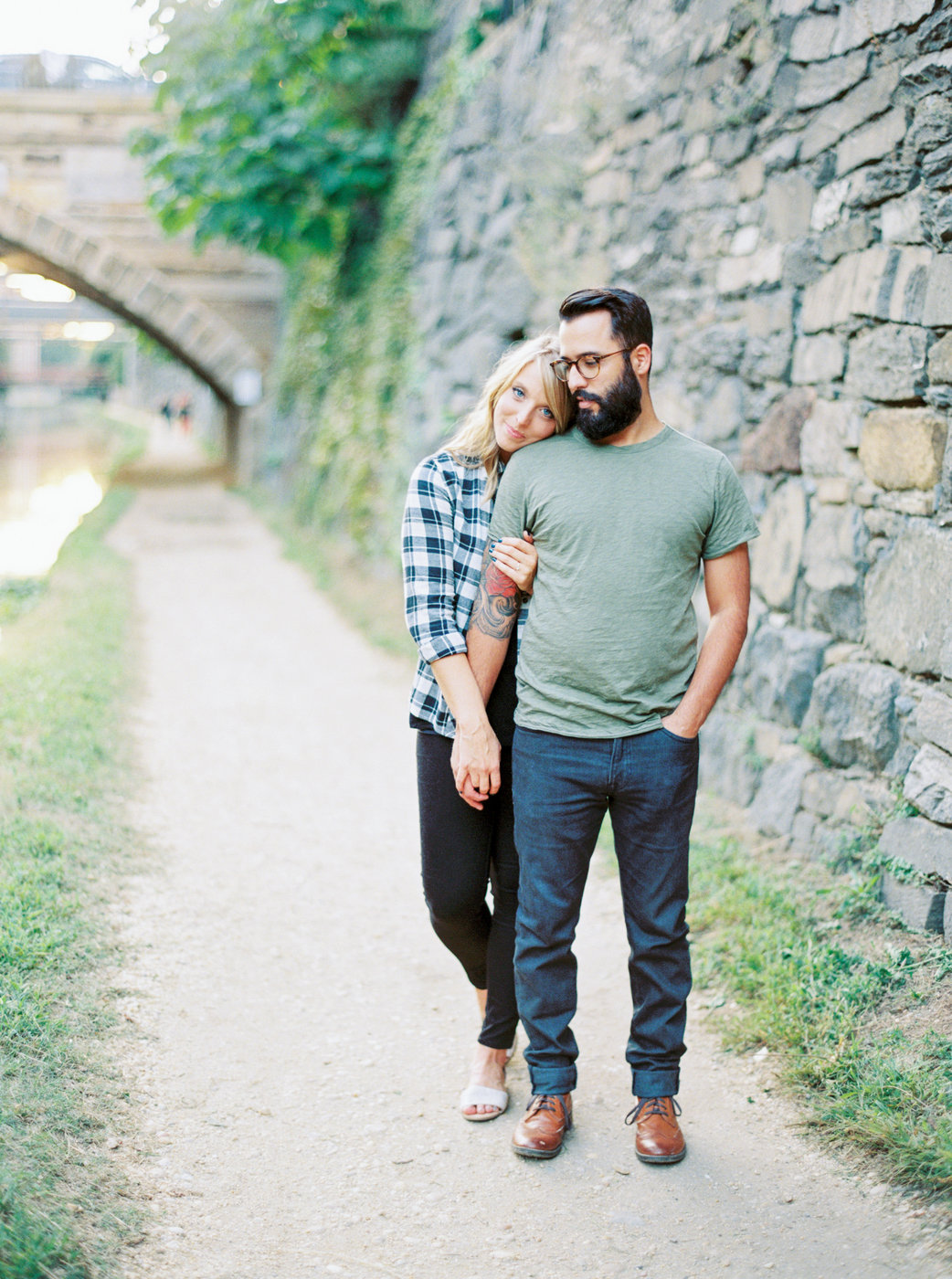 Engagement Photos along the C&O Canal in Georgetown Washington DC