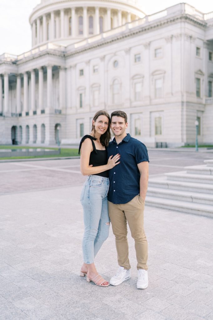 Engaged couple at the capitol building