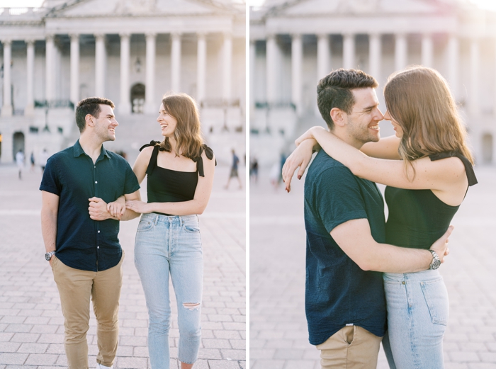 Engaged couple at the capitol building