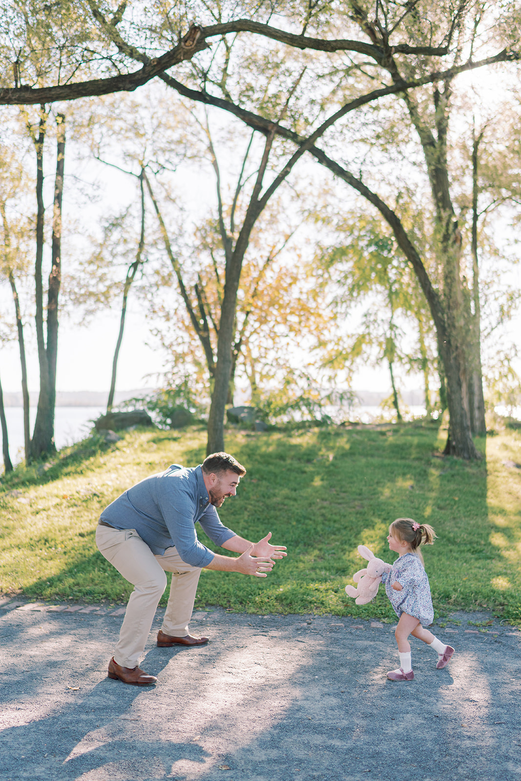 dad smiling at daughter
